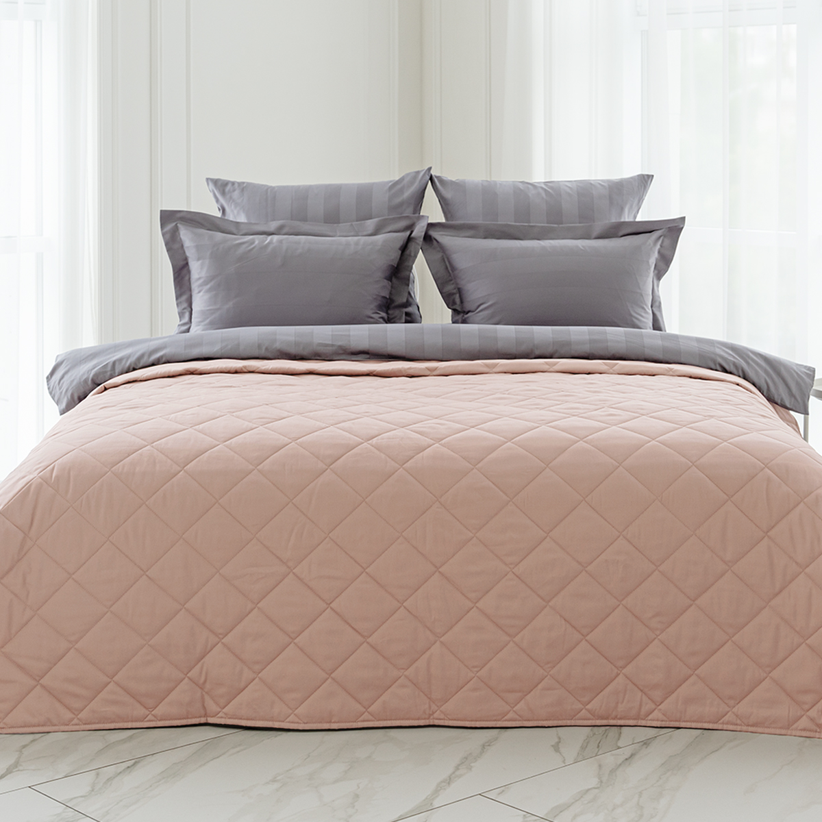 Покрывало хлопковое | ПОКРЫВАЛО ХЛОПКОВОЕ | ОДНОТОННОЕ МАКО-САТИН РОЗОВАЯ КАМЕЯ