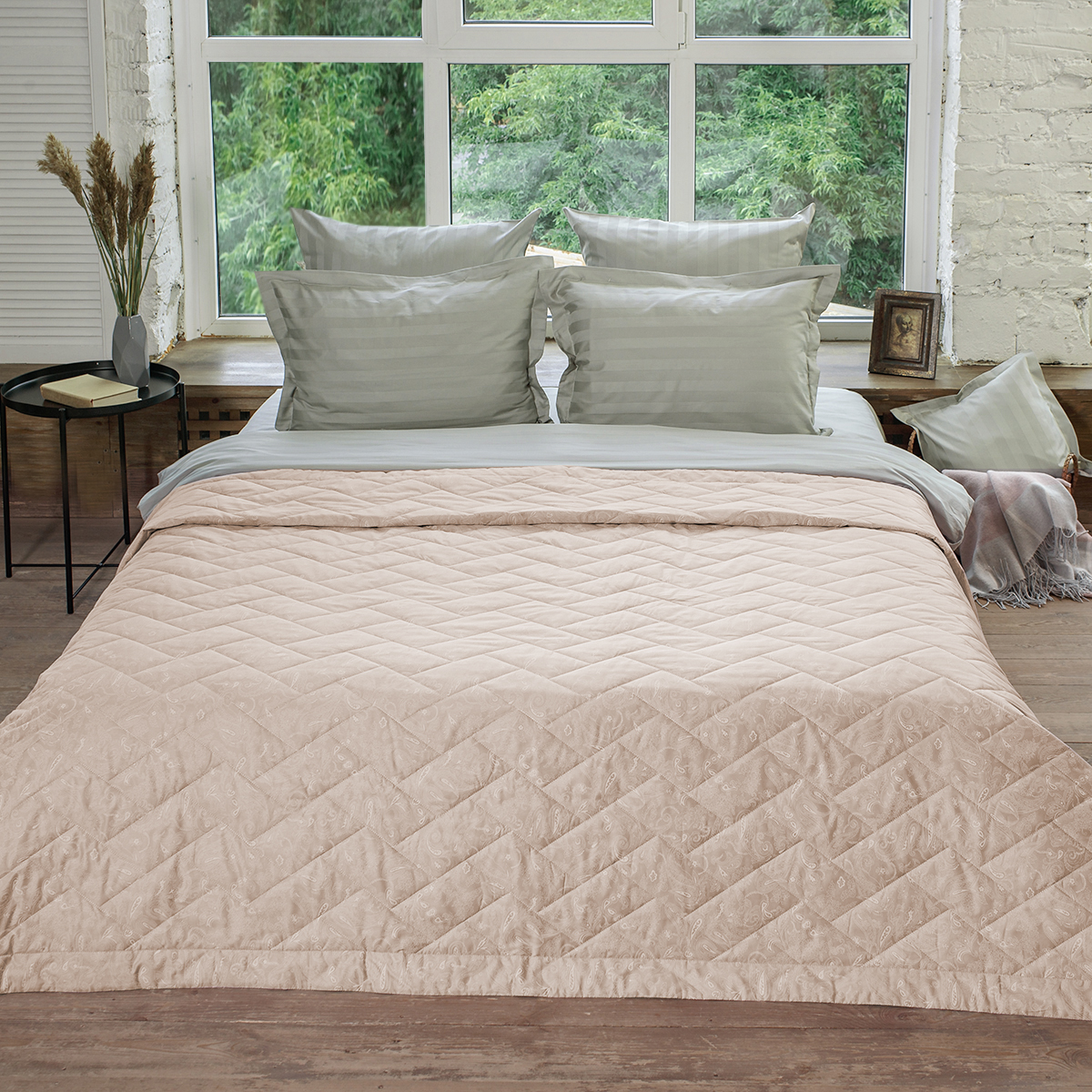 Покрывало хлопковое | Покрывало хлопковое Кофе с молоком