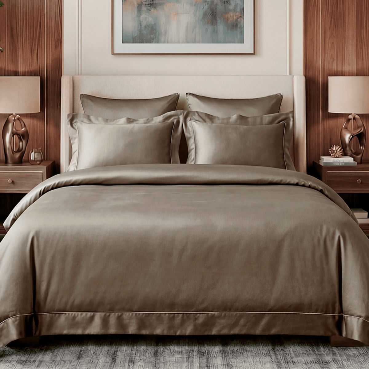 Постельное бельё Мако-сатин | ПОСТЕЛЬНОЕ БЕЛЬЁ МАКО-САТИН "КЛАССИКА" КОРИЦА