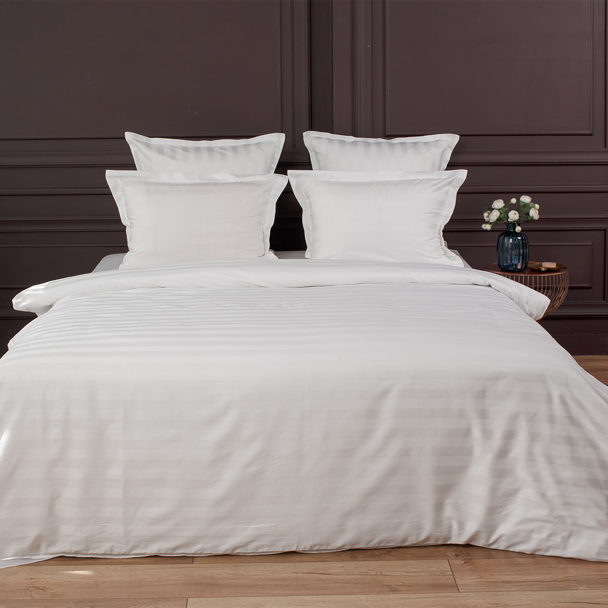 Постельное бельё Страйп-сатин | ПОСТЕЛЬНОЕ БЕЛЬЕ СТРАЙП-САТИН БЕЛЫЕ НОЧИ