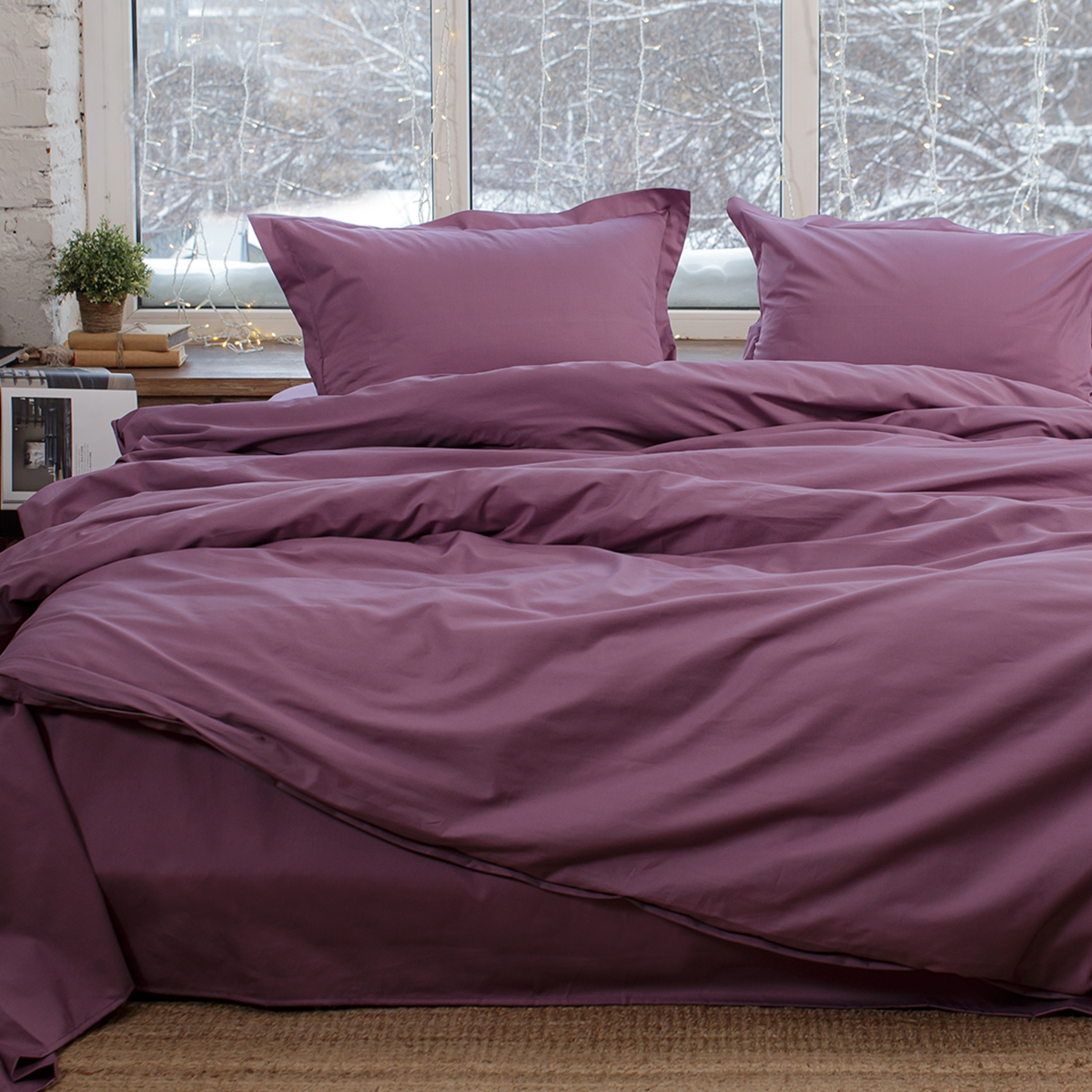 Постельное бельё Сатин однотонный | ПОСТЕЛЬНОЕ БЕЛЬЕ САТИН ОДНОТОННЫЙ ПУРПУРНЫЙ