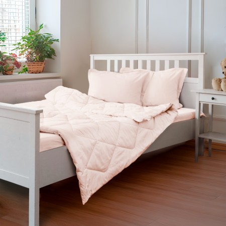 ПОСТЕЛЬНОЕ БЕЛЬЁ САТИН С ОДЕЯЛОМ 2 НАВОЛОЧКИ КАПУЧИНО