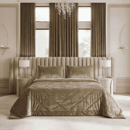 БАРХАТНОЕ ПОКРЫВАЛО БЕЖЕВЫЙ